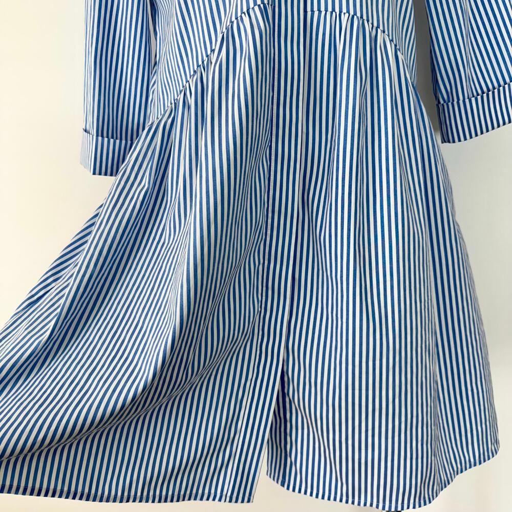 Tuckernuck Blue Stripe Royal Shirt Mini Dress XS Oversized - Picture 5 of 12